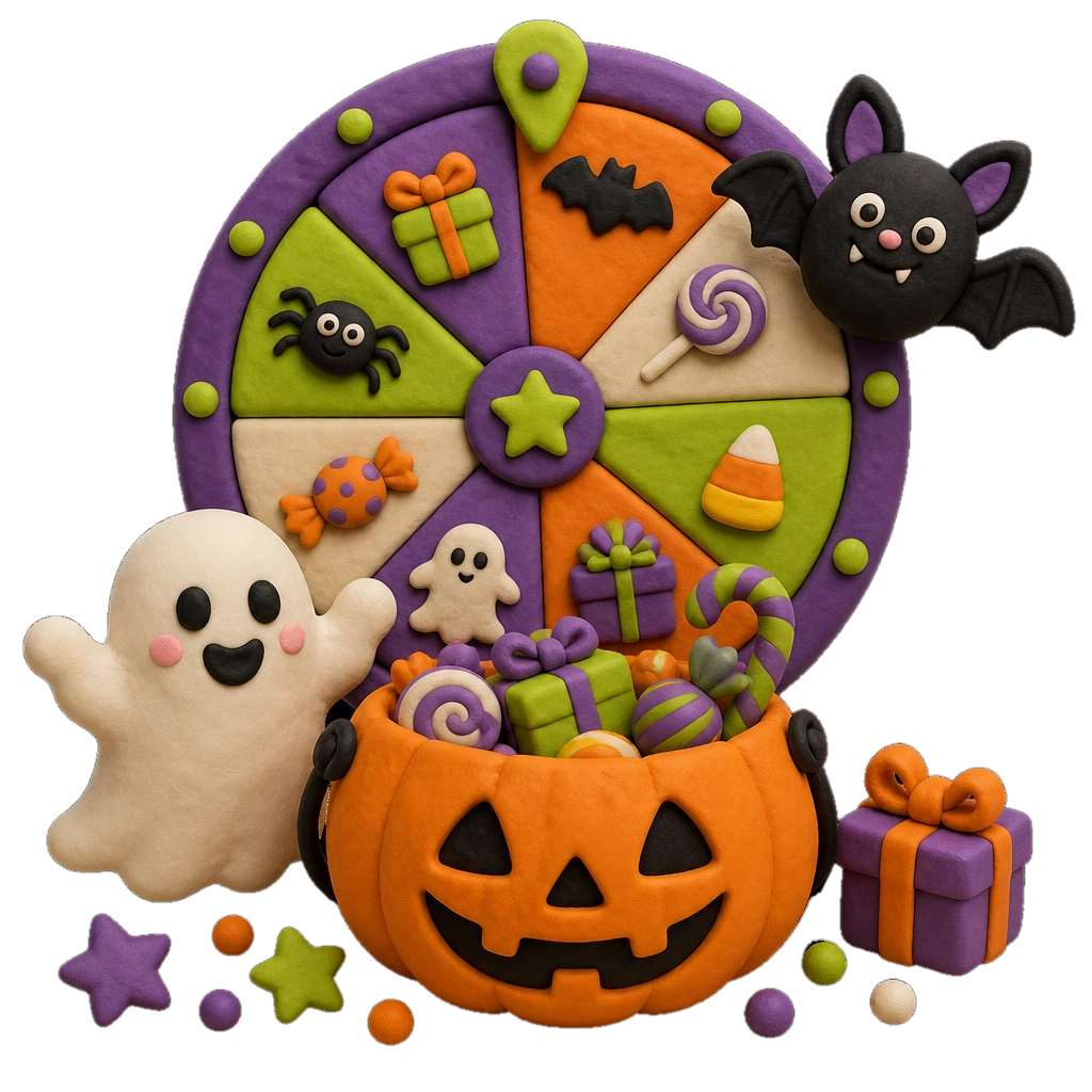 Kleistijl 3D Halloween-pompoen met lootjesrad
